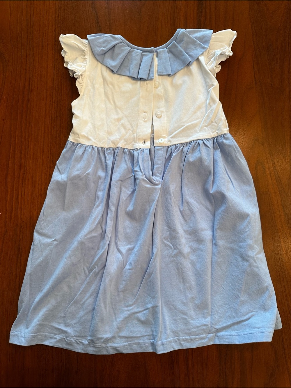 Cecil & Lou Big Sister Blue & White Ruffled Girls Dress size 5 - Picture 4 of 4